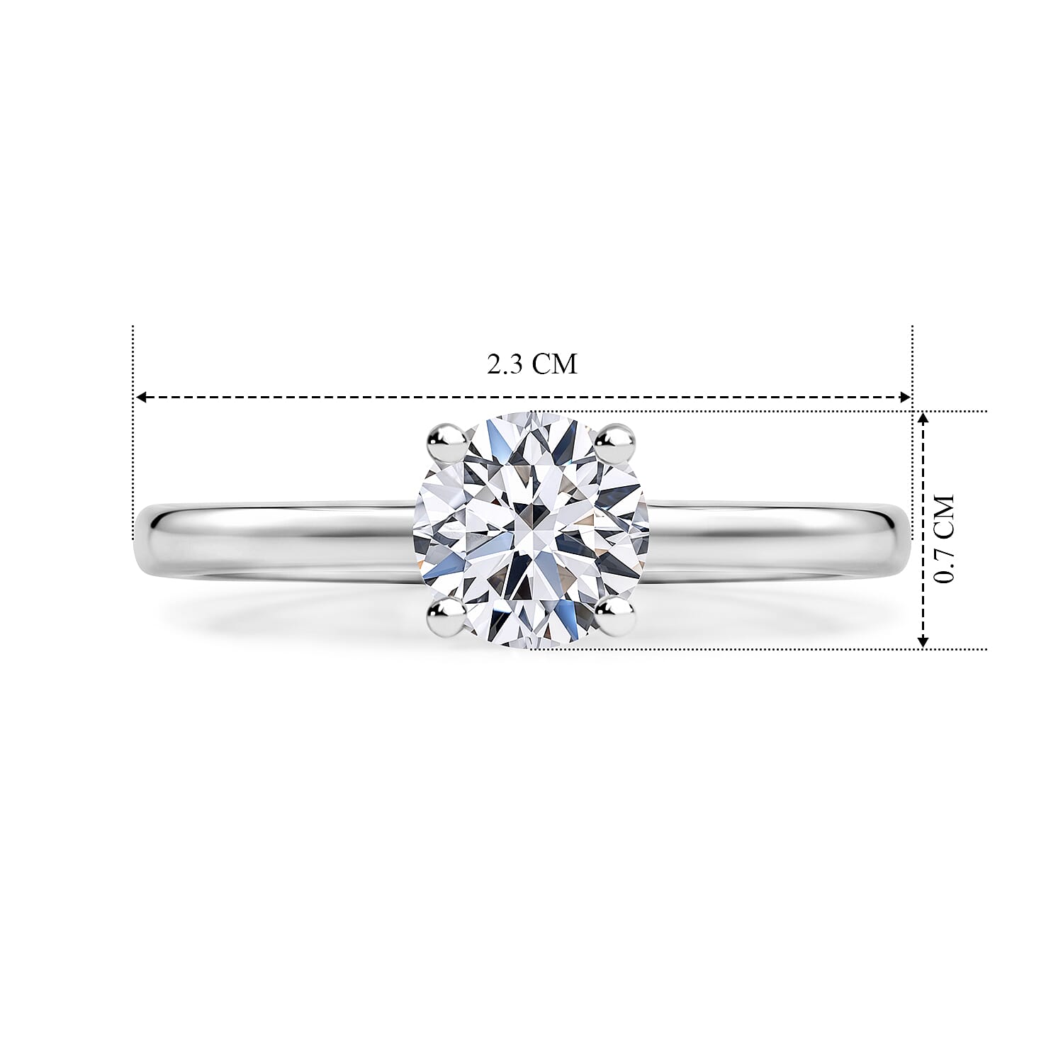 Luxuriant - Lab Grown Diamond (SI-G-H) Solitaire Ring in Rhodium Overlay Sterling Silver 1.00 Ct.