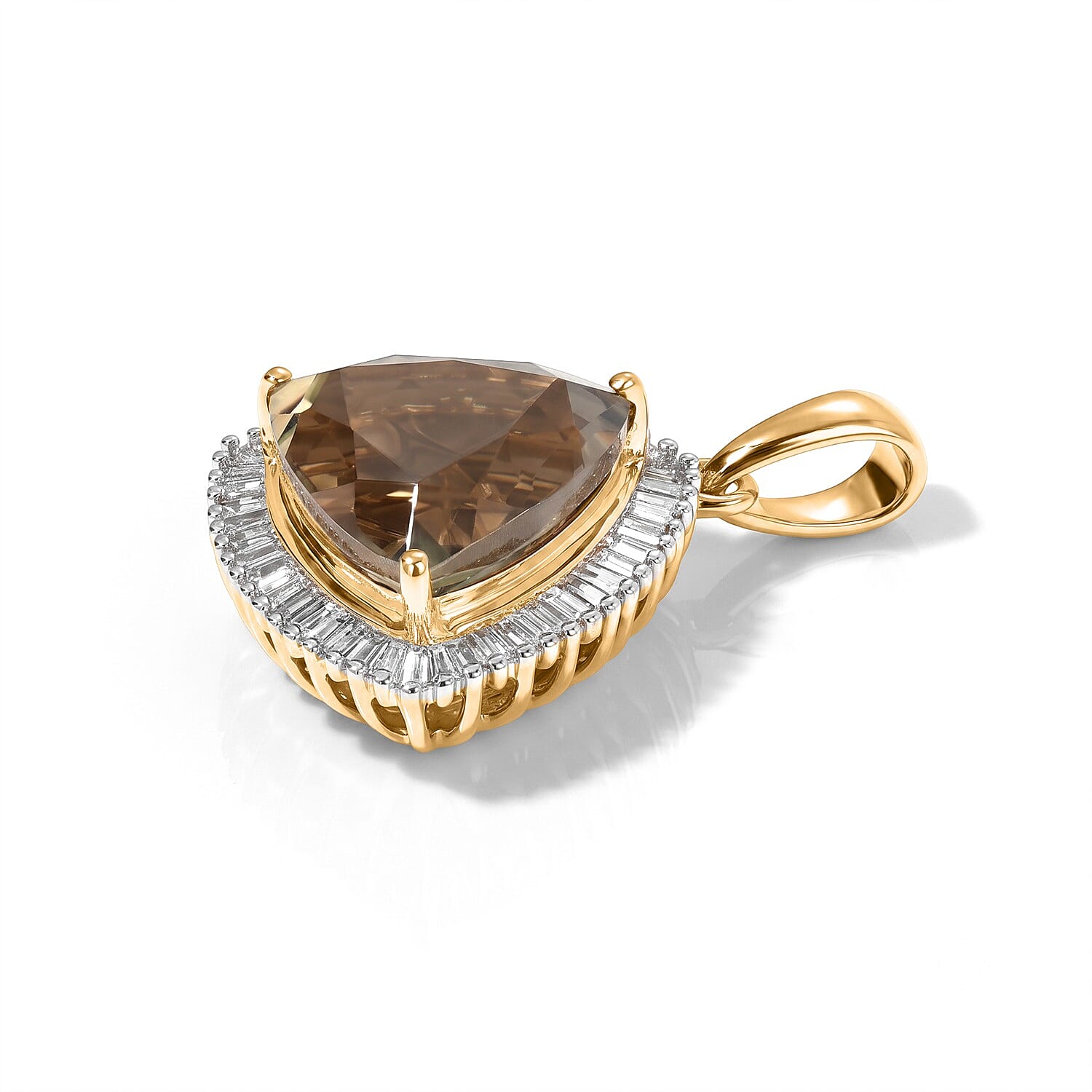 Rhapsody - 18K Yellow Gold AAAA Turkizite & White Diamond (VS-E-F) Halo Pendant 5.50 Ct.