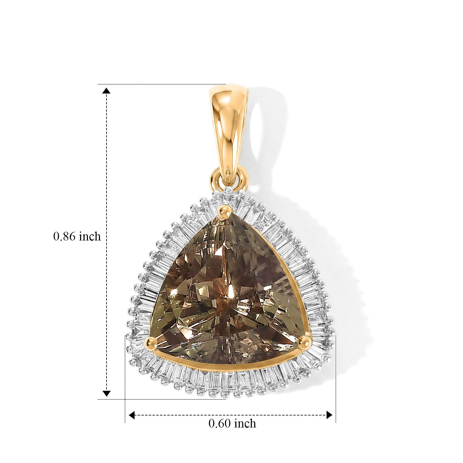 Rhapsody - 18K Yellow Gold AAAA Turkizite & White Diamond (VS-E-F) Halo Pendant 5.50 Ct.
