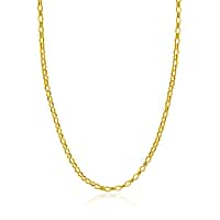 Vicenza Find-9K Yellow Gold Belcher Necklace (Size - 22) with Lobster Clasp
