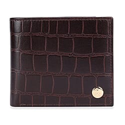 Father's Day Gift Idea - Ashwood Genuine Leather Croc-Embossed RFID Protected Wallet - Black