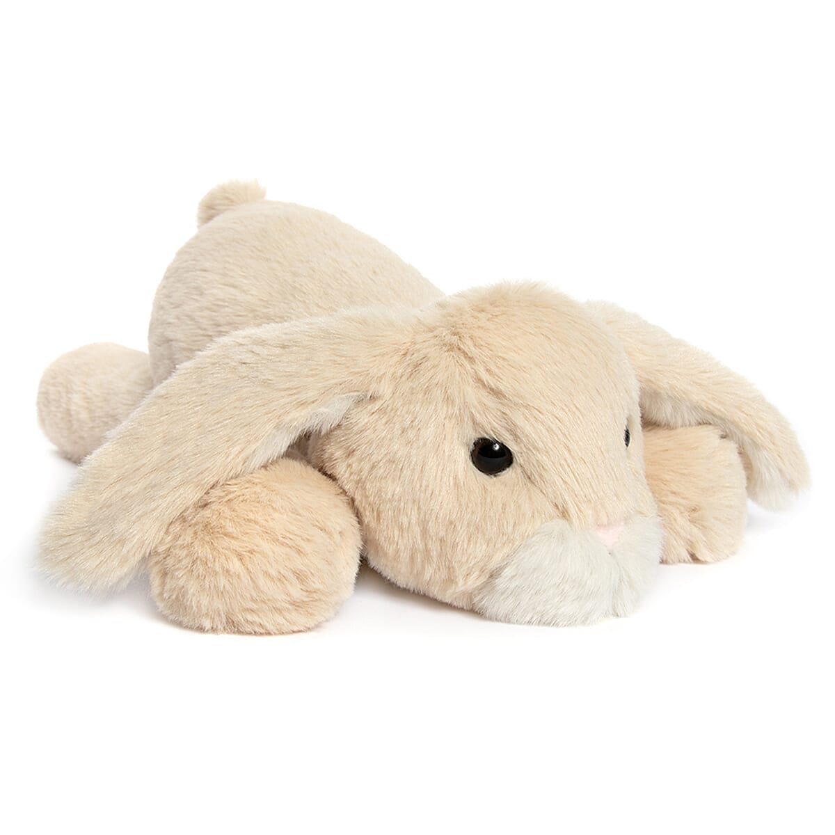 Charming Lying-Down Soft Bunny Toy with Playful Upright Tail  - Brown