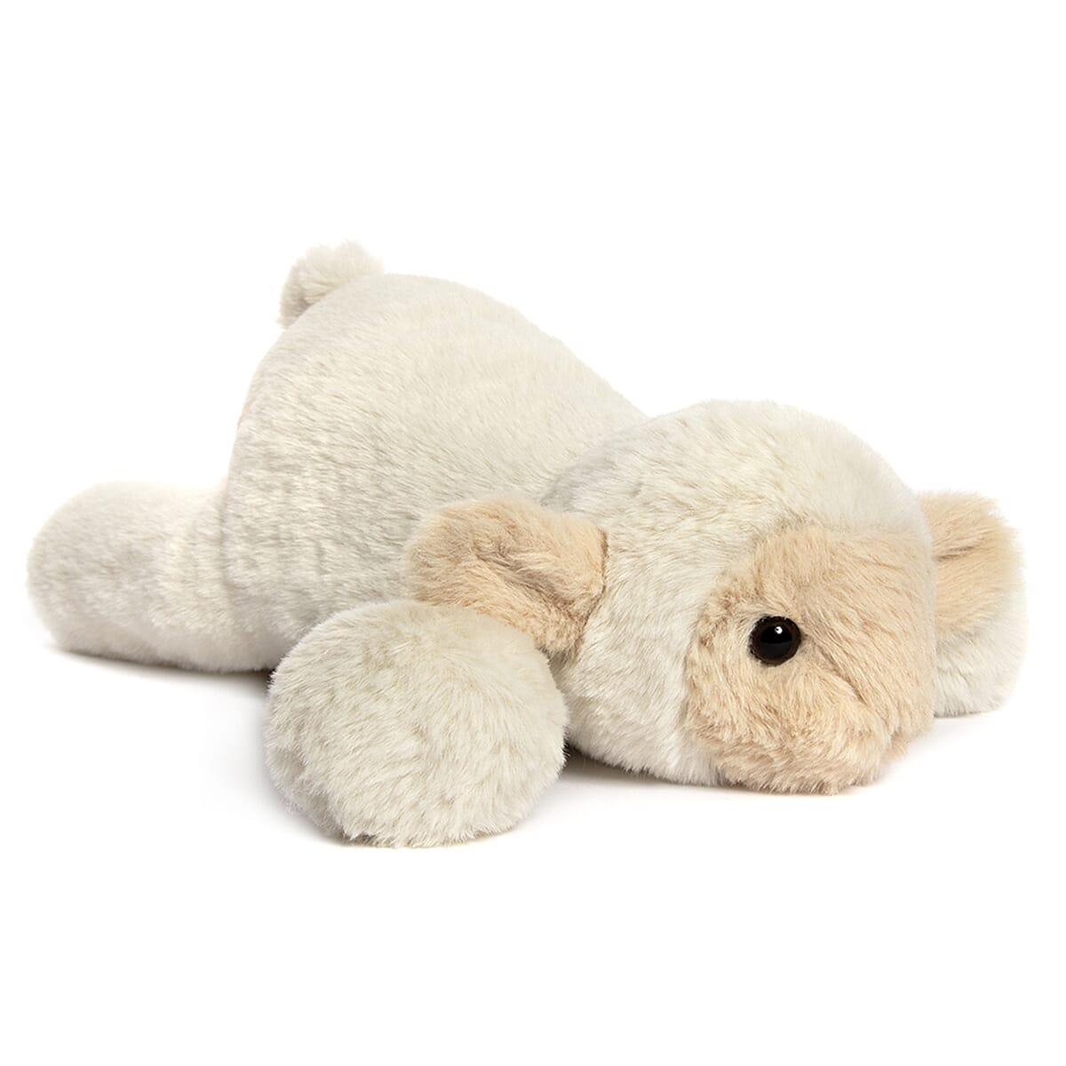 Charming Lying-Down Soft Lamb Toy with Playful Upright Tail  - Light Brown