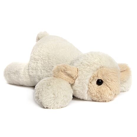 Charming Lying-Down Soft Lamb Toy with Playful Upright Tail  - Light Brown