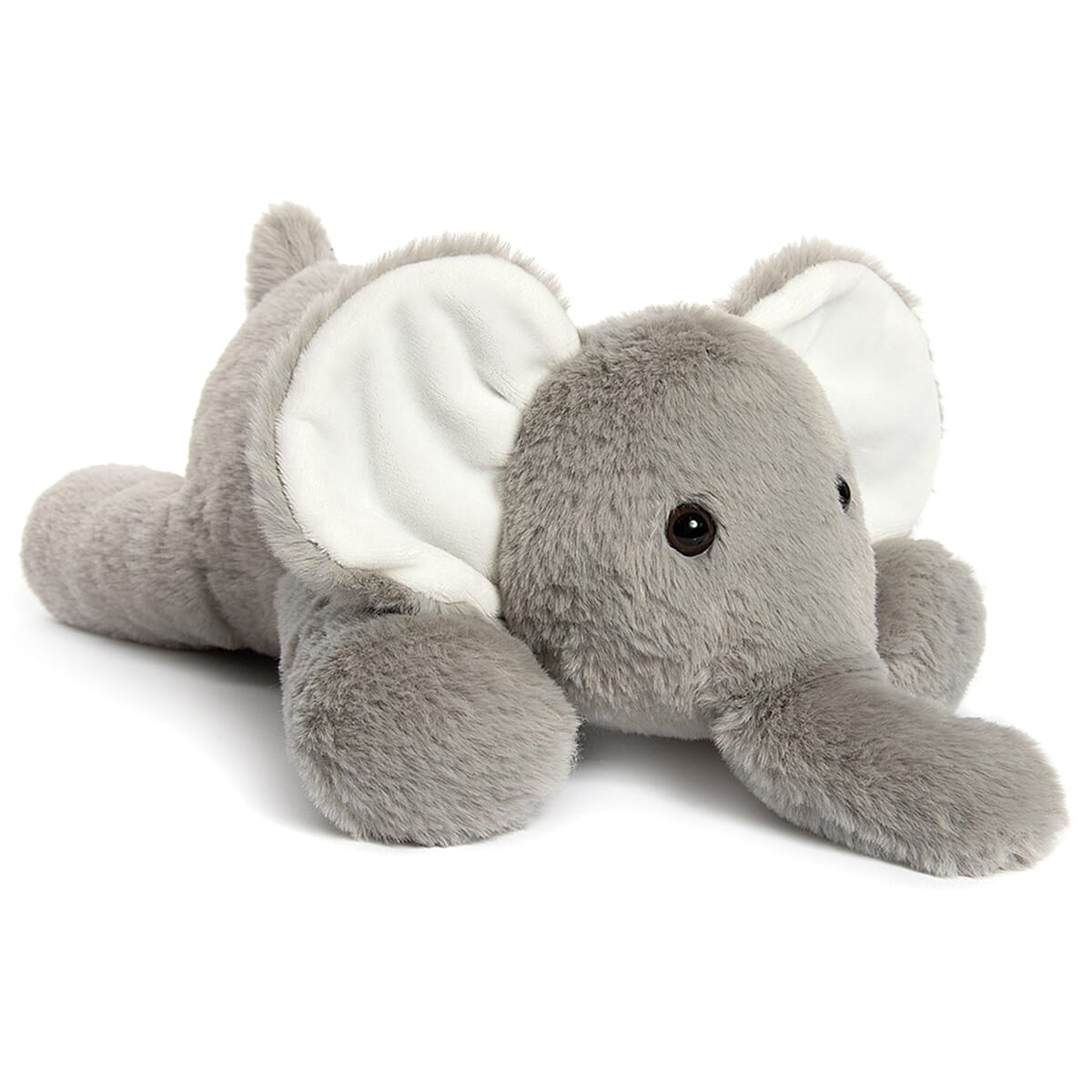 Charming Lying-Down Soft Elephant Toy with Playful Upright Tail  - Grey