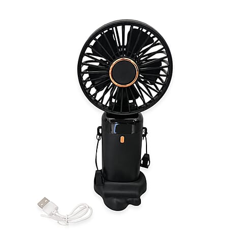 Digital Display Handheld Fan - Black