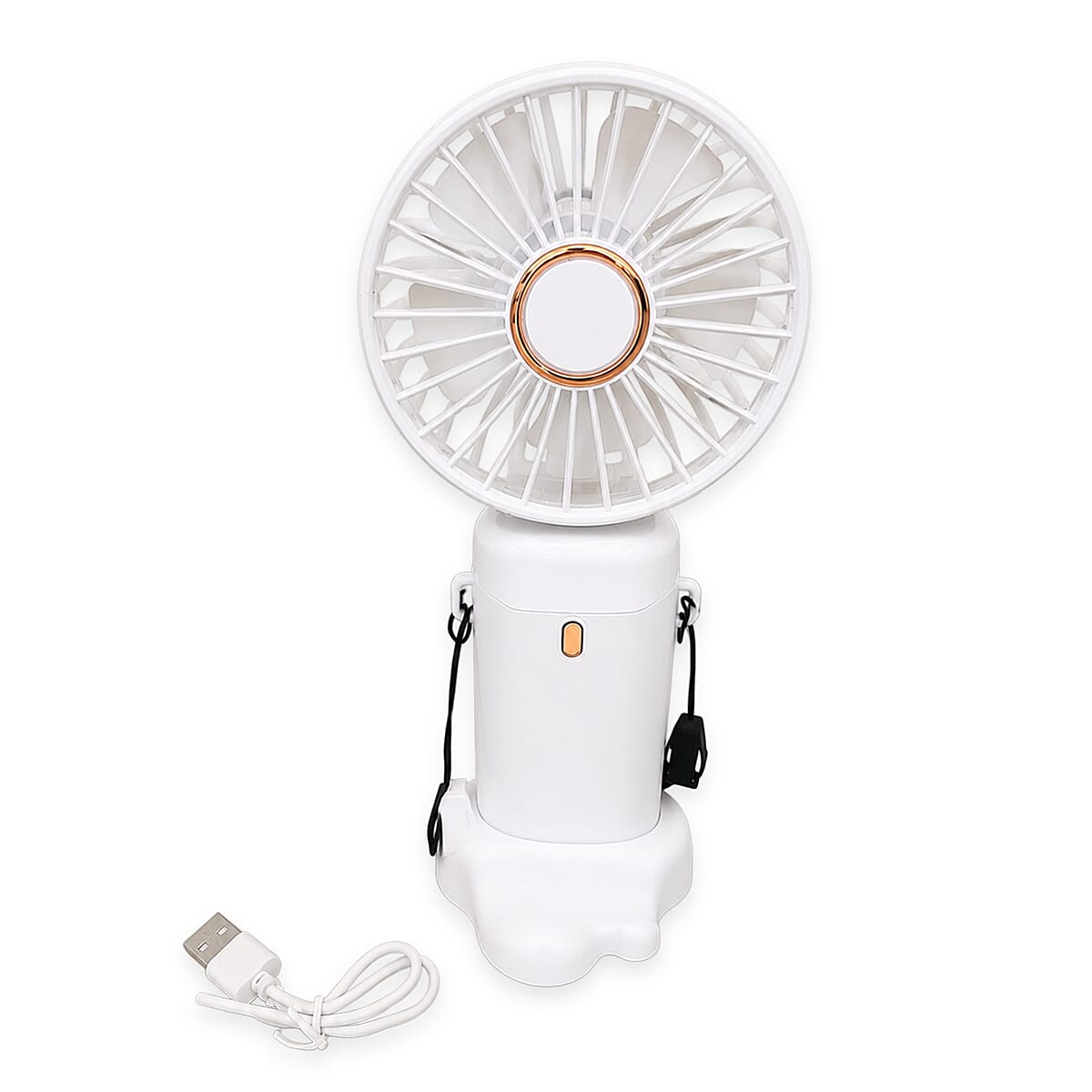 Digital Display Handheld Fan - White