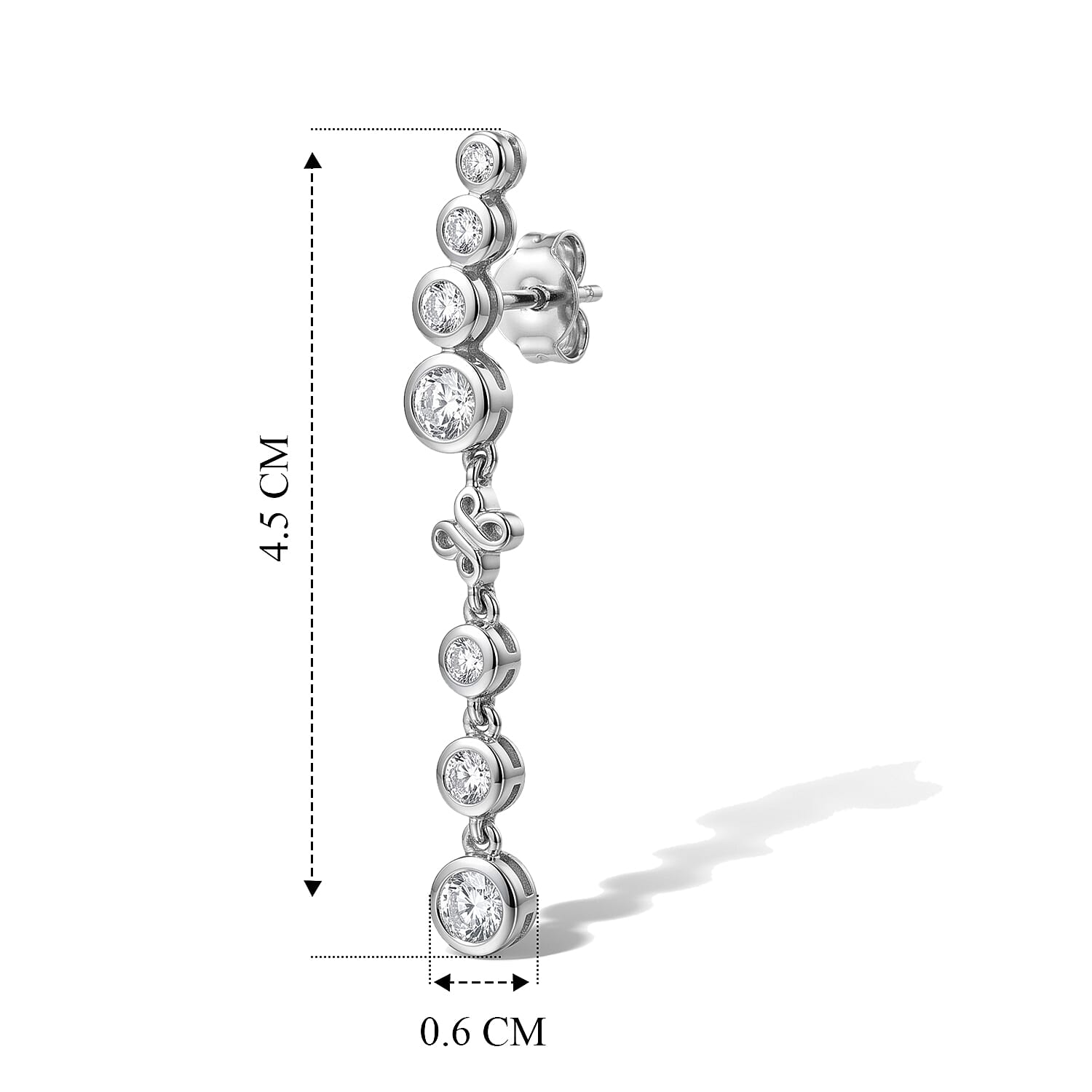 D'Joy Moissanite Dangling Earring in Platinum OverlaySterling Silver  1.628  Ct.