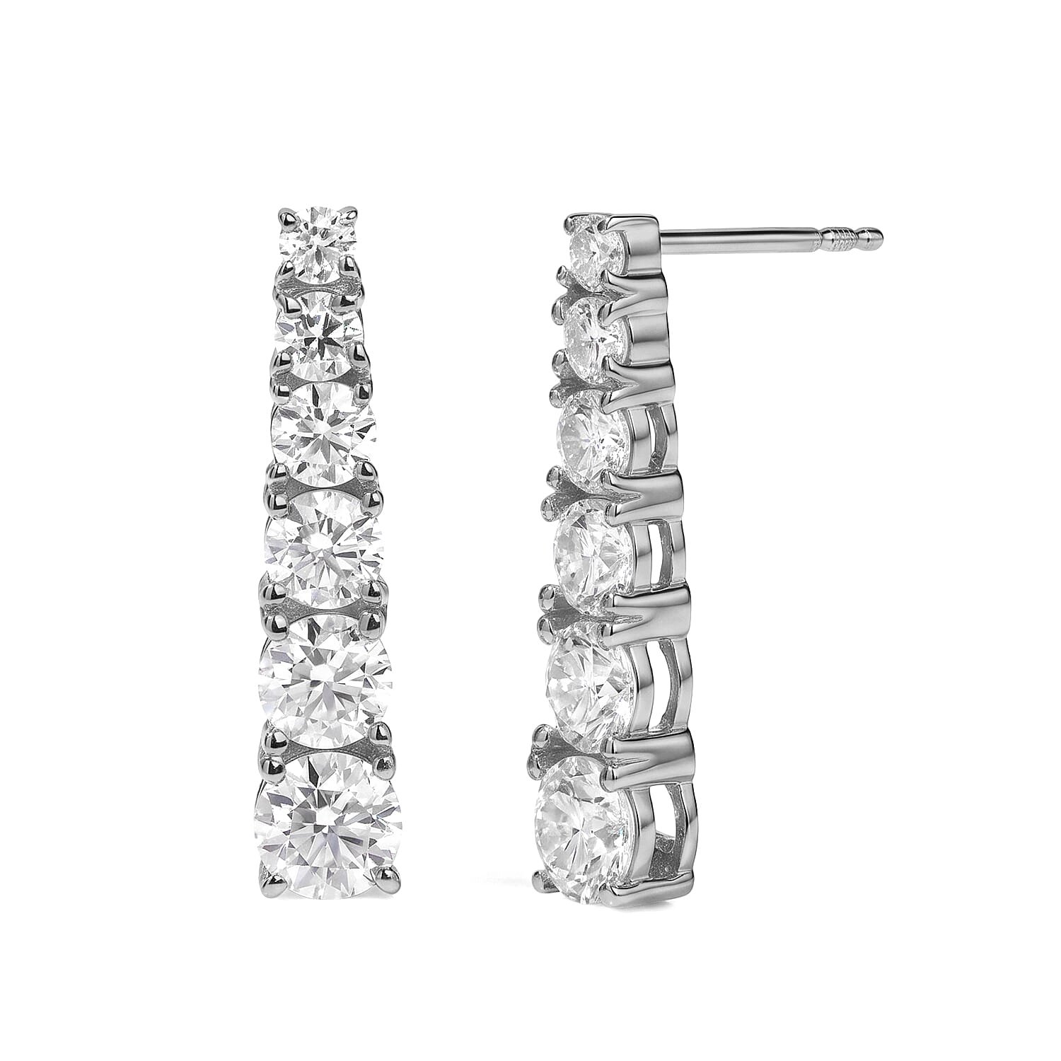 D'Joy Moissanite Fancy Earring in Platinum OverlaySterling Silver  2.690  Ct.