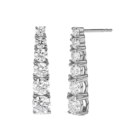 D'Joy Moissanite Fancy Earring in Platinum OverlaySterling Silver  2.690  Ct.