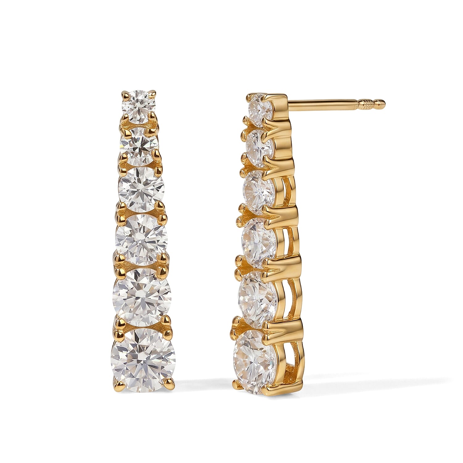 D'Joy Moissanite Fancy Earring Sterling Silver  2.690  Ct.