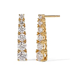 D'Joy Moissanite Fancy Earring Sterling Silver  2.690  Ct.