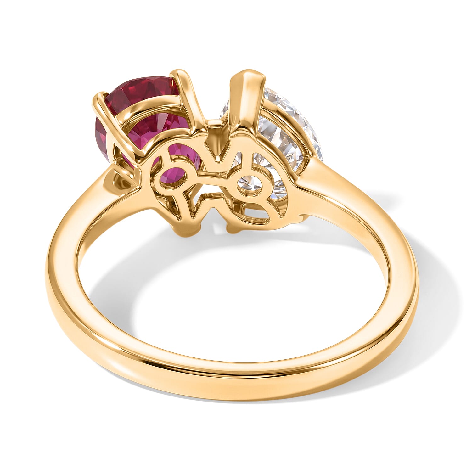 D'Joy - Moissanite Toi-et-Moi Ring in Yellow Gold Plated Sterling Silver 2.75 Ct.