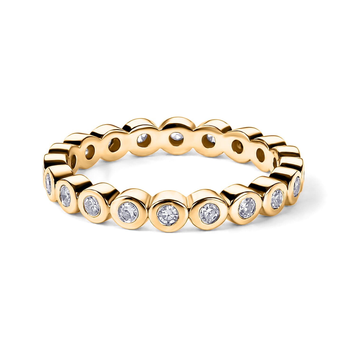 Luxuriant - Lab Grown Diamond (SI-G-H) Full Eternity Band Ring in 18K Vermeil Yellow Gold Plated Sterling Silver 0.26 Ct.