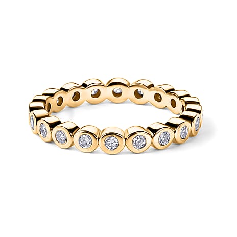 Luxuriant - Lab Grown Diamond (SI-G-H) Full Eternity Band Ring in 18K Vermeil Yellow Gold Plated Sterling Silver 0.26 Ct.