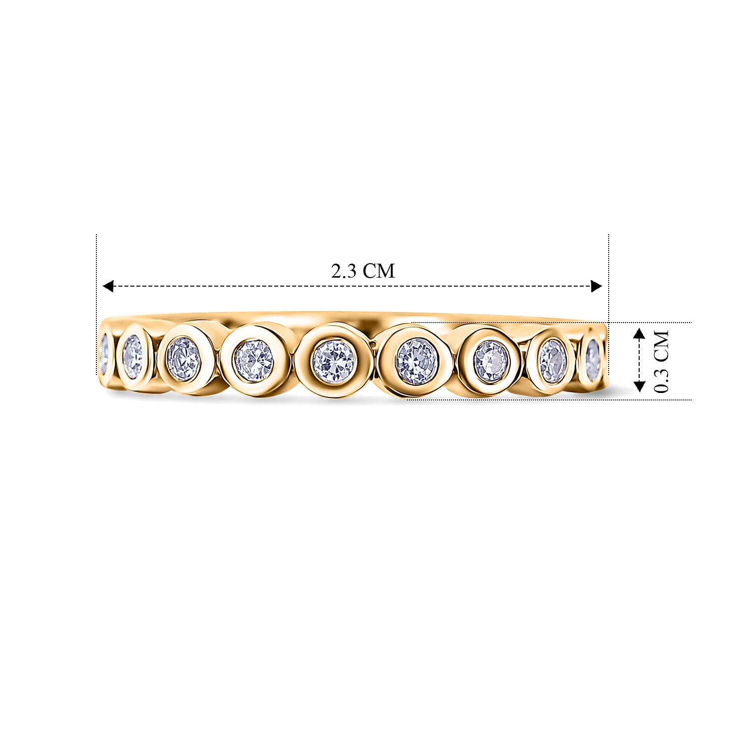 Luxuriant - Lab Grown Diamond (SI-G-H) Full Eternity Band Ring in 18K Vermeil Yellow Gold Plated Sterling Silver 0.26 Ct.