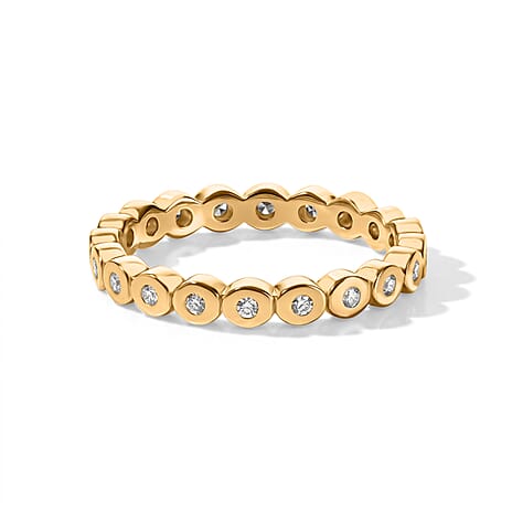 Luxuriant - Lab Grown Diamond (SI-G-H) Full Eternity Band Ring in 18K Vermeil Yellow Gold Plated Sterling Silver 0.25 Ct.