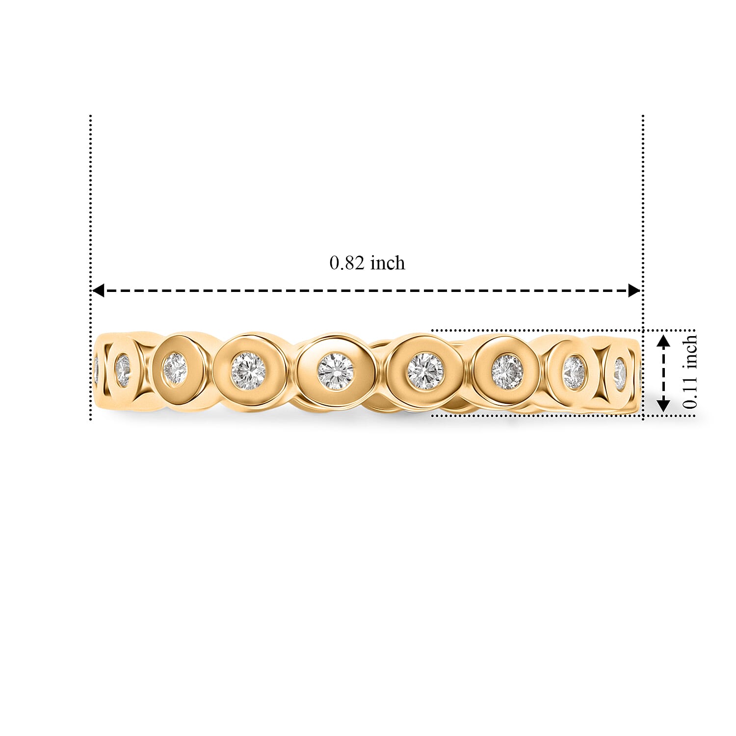 Luxuriant - Lab Grown Diamond (SI-G-H) Full Eternity Band Ring in 18K Vermeil Yellow Gold Plated Sterling Silver 0.25 Ct.