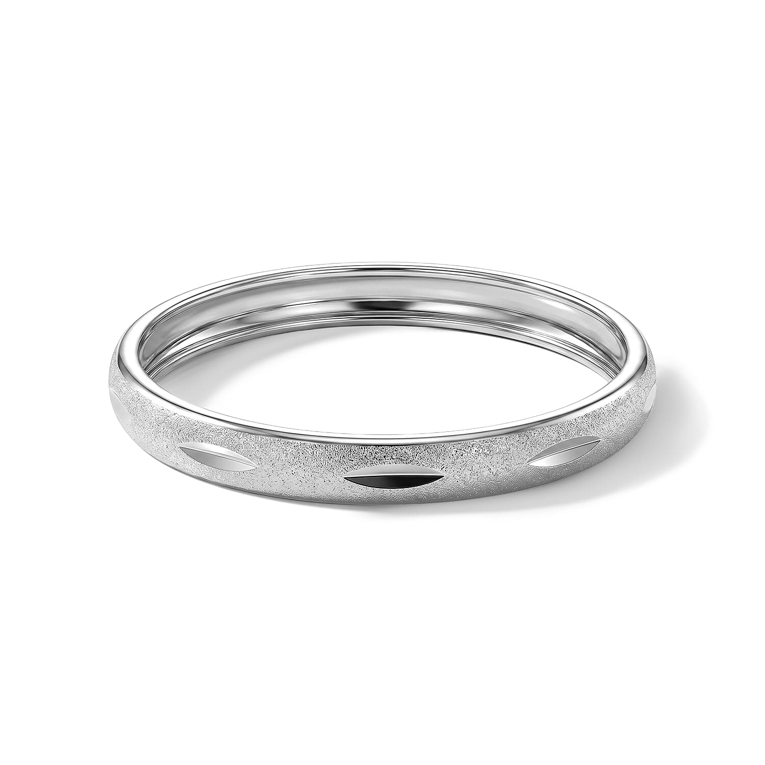 OTO- Sterling Silver Diamond Cut Band Ring