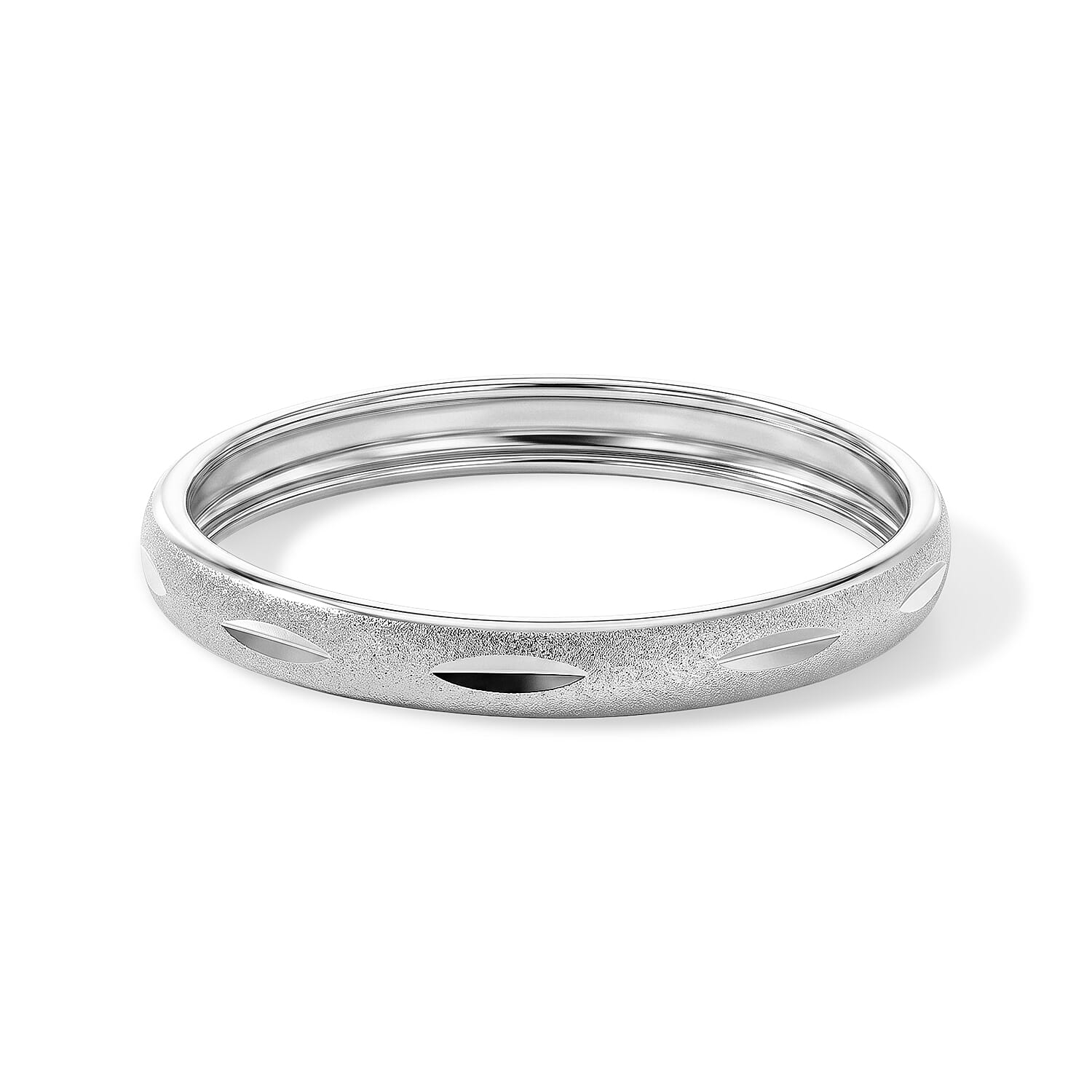 OTO- Sterling Silver Diamond Cut Band Ring