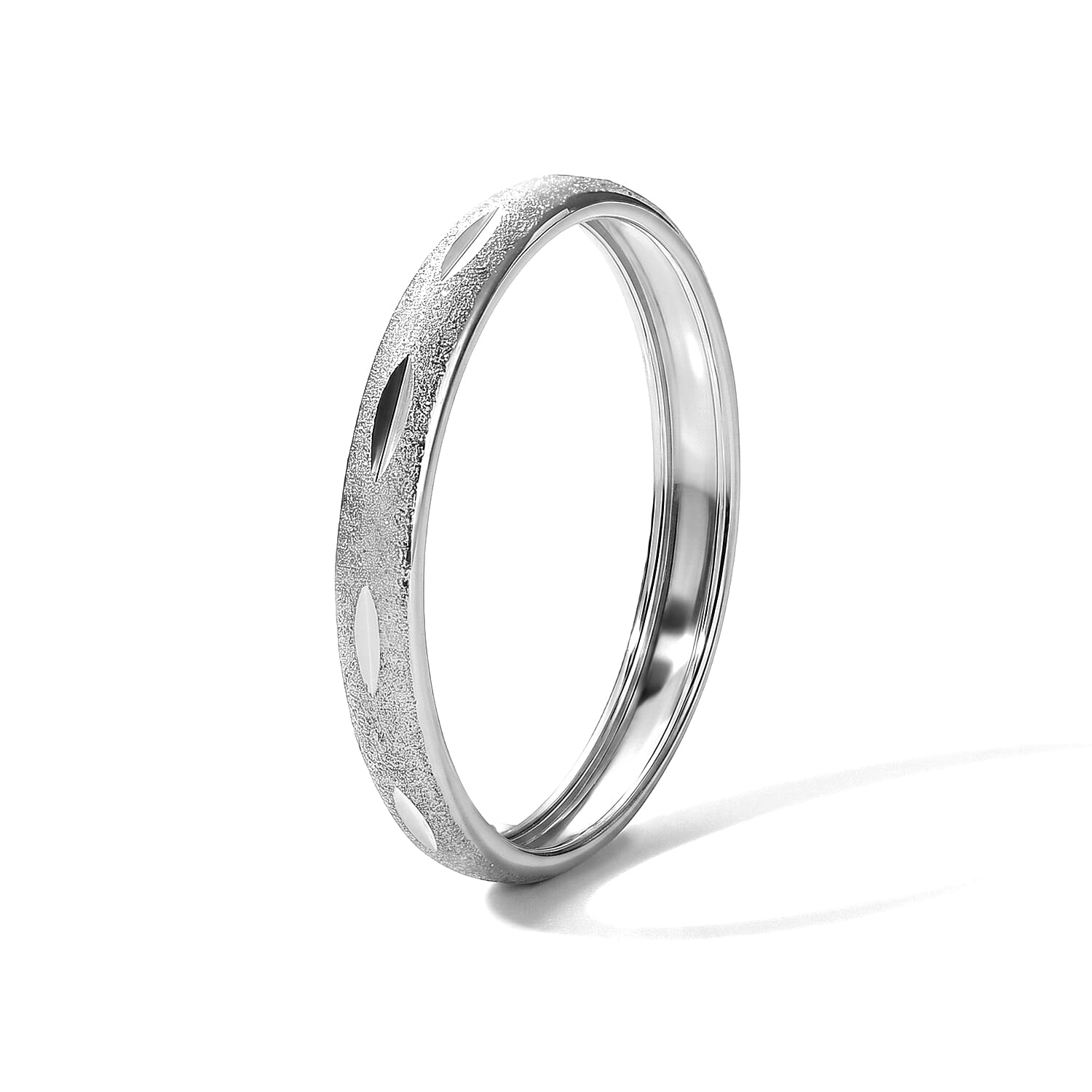 OTO- Sterling Silver Diamond Cut Band Ring