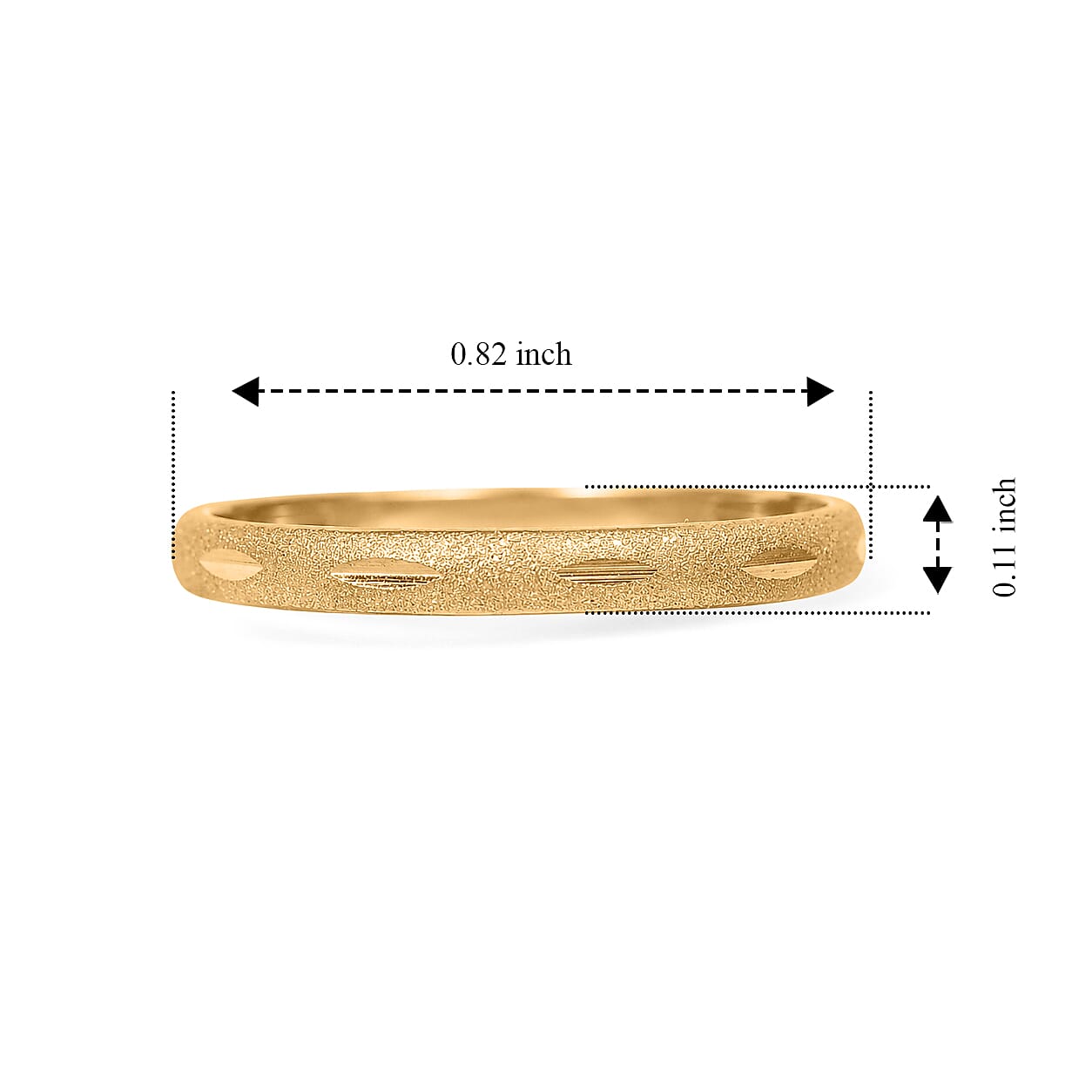 Yellow Gold Plated Sterling Silver Diamond Cut Band Ring