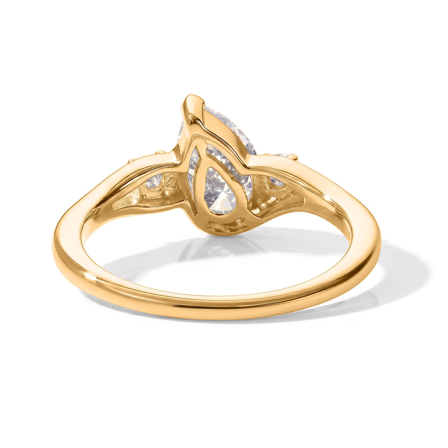 Lucy Q - SGL Certified Lab Grown Diamond (SI-G-H) Ring in 18K Vermeil Yellow Gold Plated Sterling Silver 1.10 Ct.