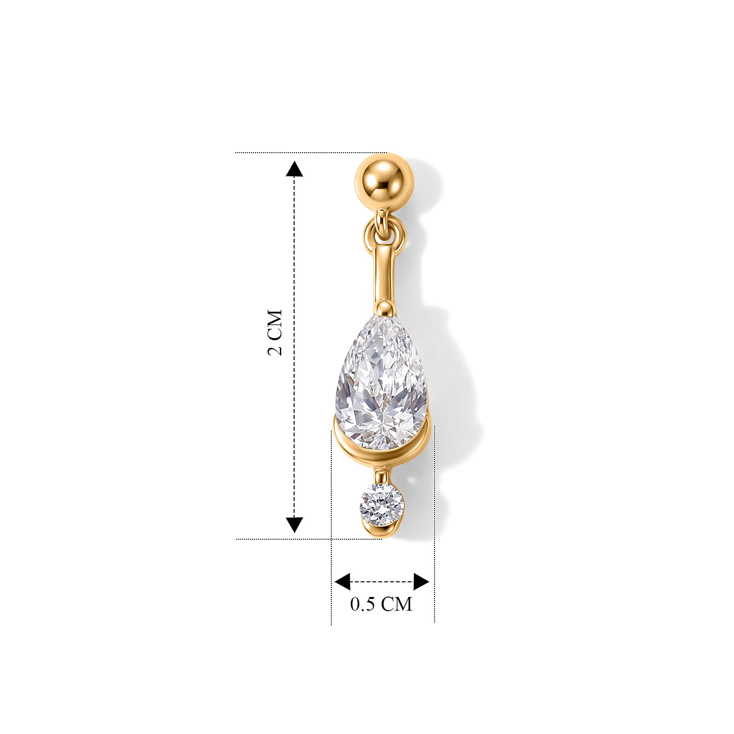 Lucy Q - SGL Certified Lab Grown Diamond (SI-G-H) Earring with Push Post in 18K Vermeil Yellow Gold Plated Sterling Silver 1.10 Ct.