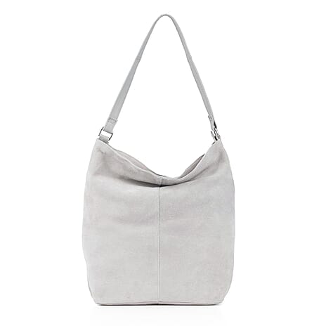 TJC Special Genuine Leather Shopper Bag - Grey
