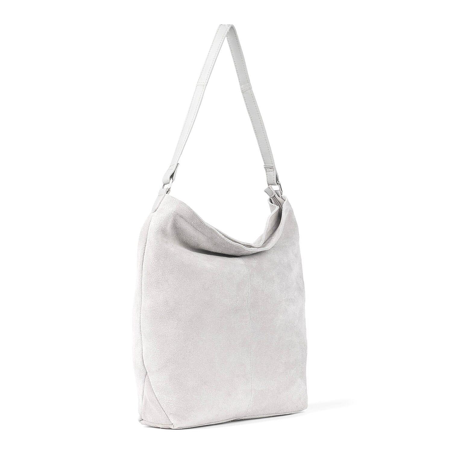 TJC Special Genuine Leather Shopper Bag - Grey