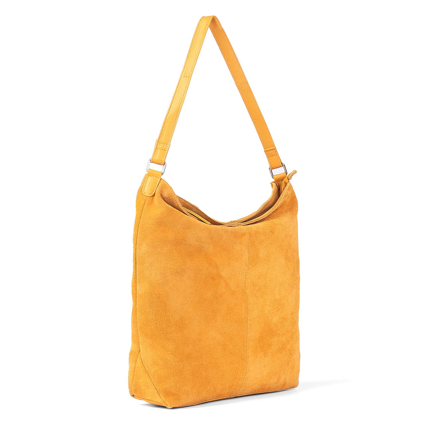 Tina Suede Slouchy Shoulder Bag - Mustard