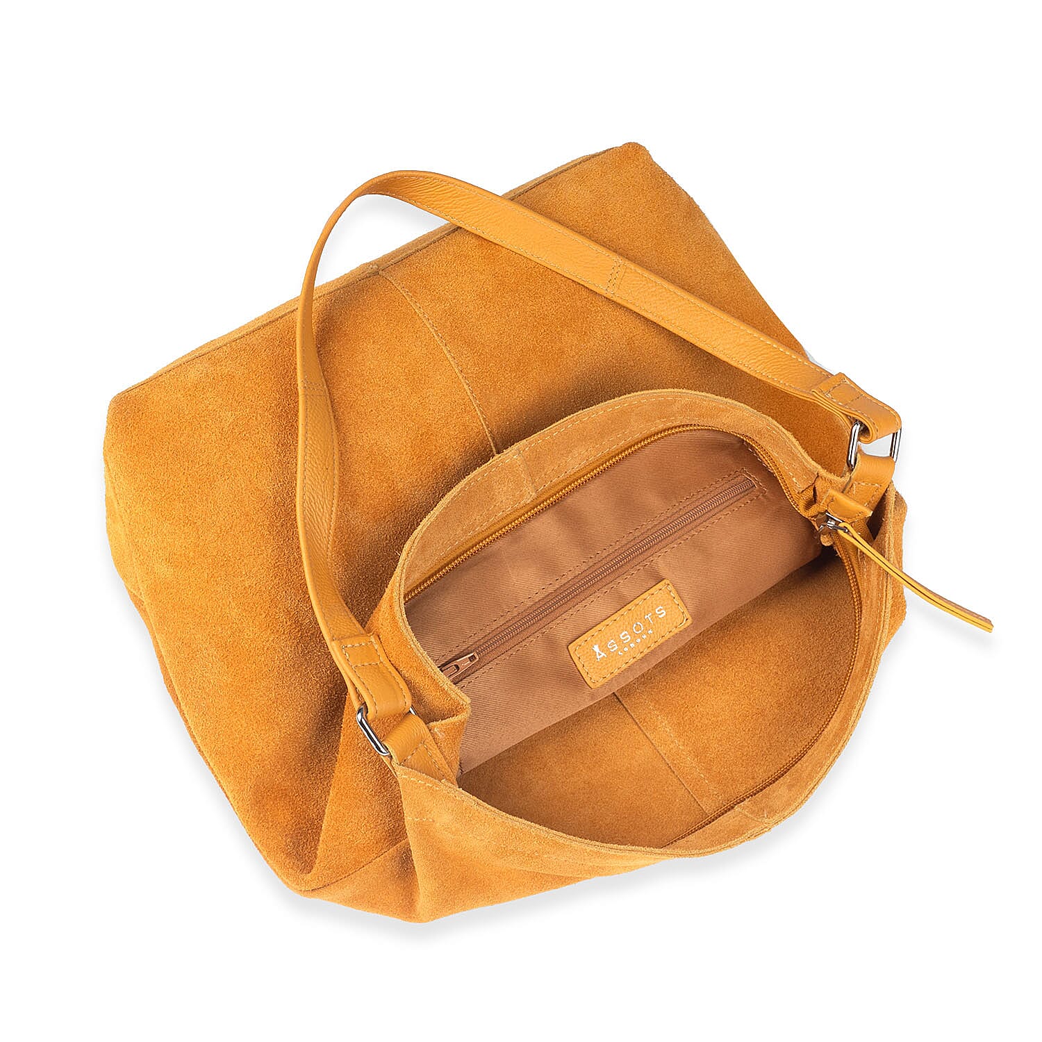 Tina Suede Slouchy Shoulder Bag - Mustard
