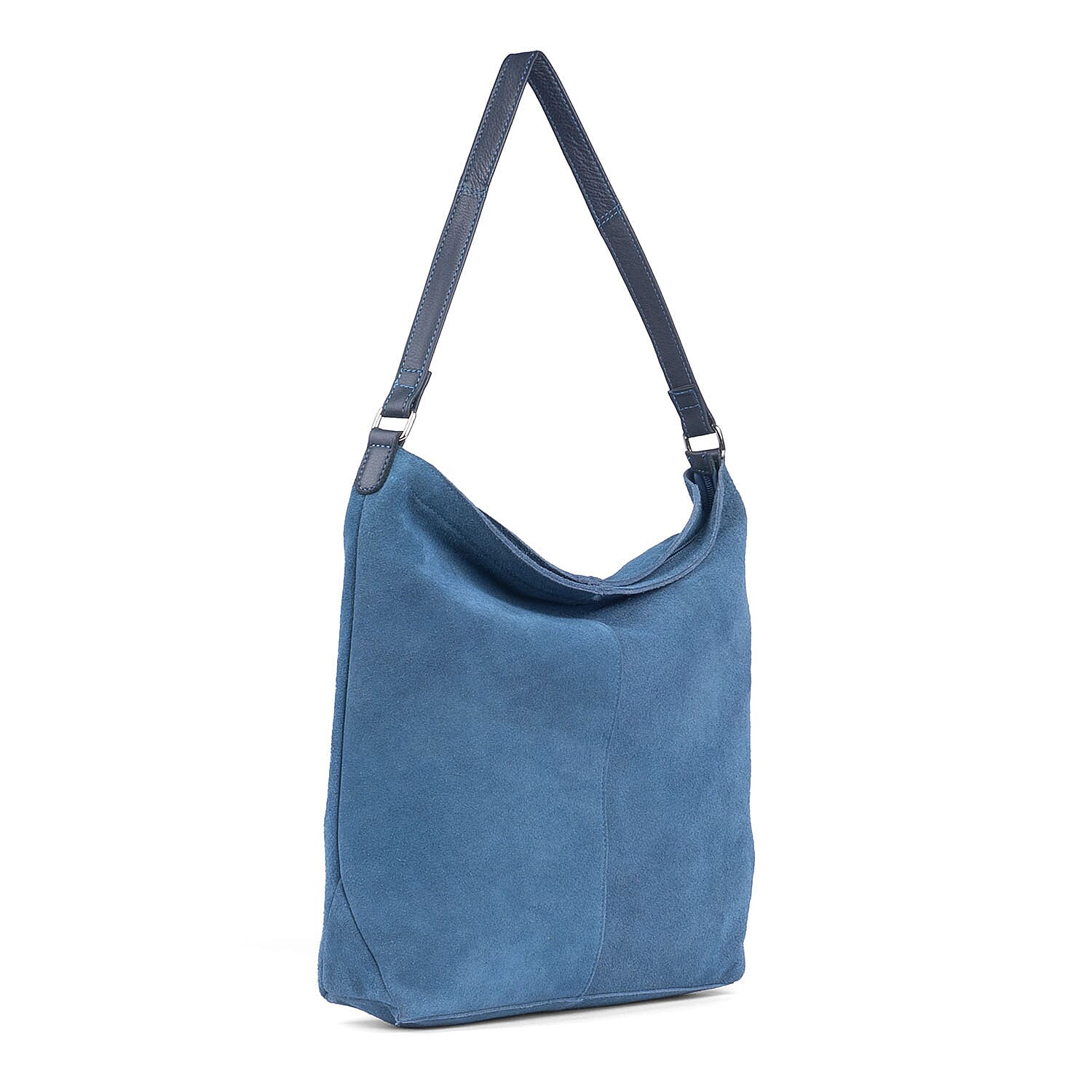 Tina Suede Slouchy Shoulder Bag - Navy