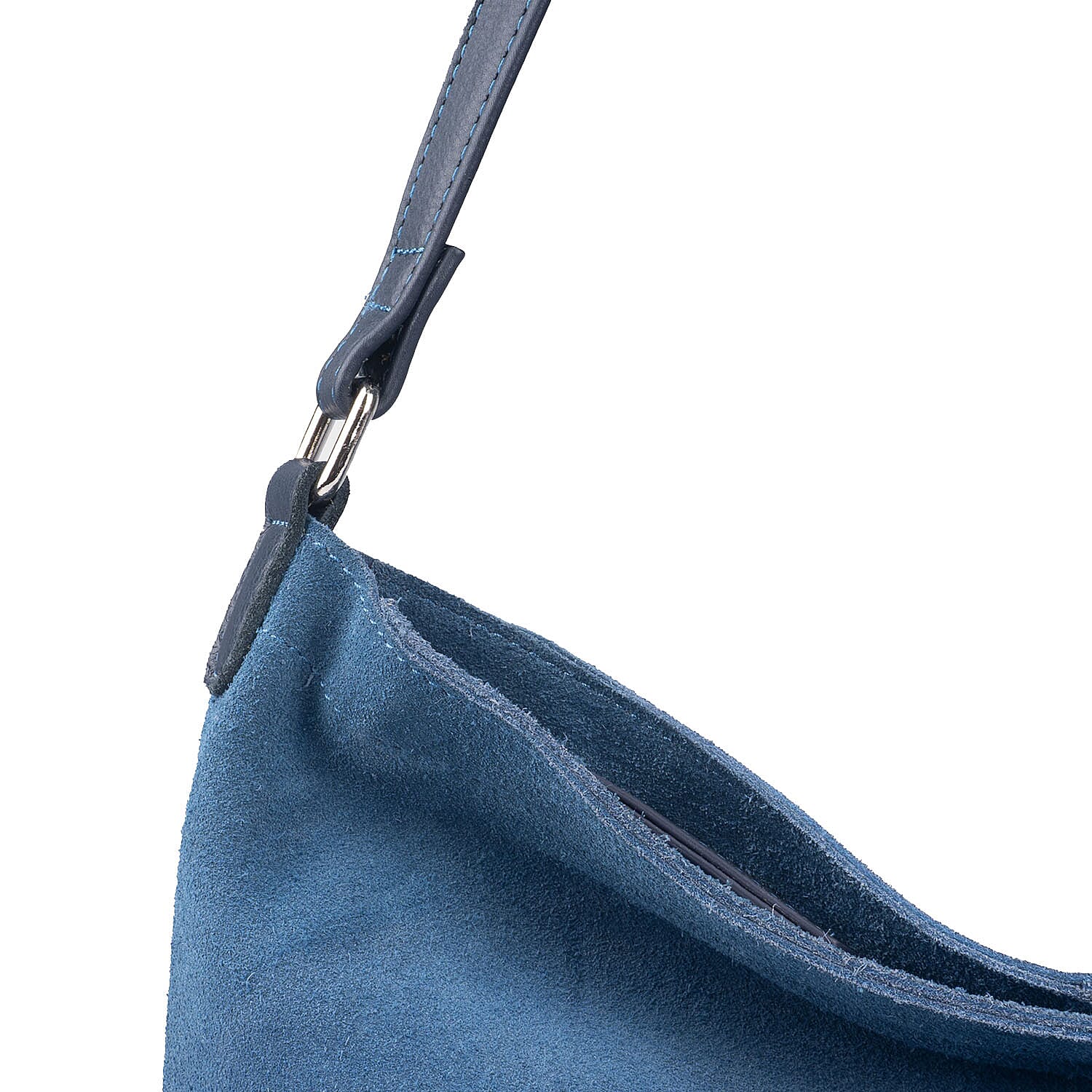 Tina Suede Slouchy Shoulder Bag - Navy