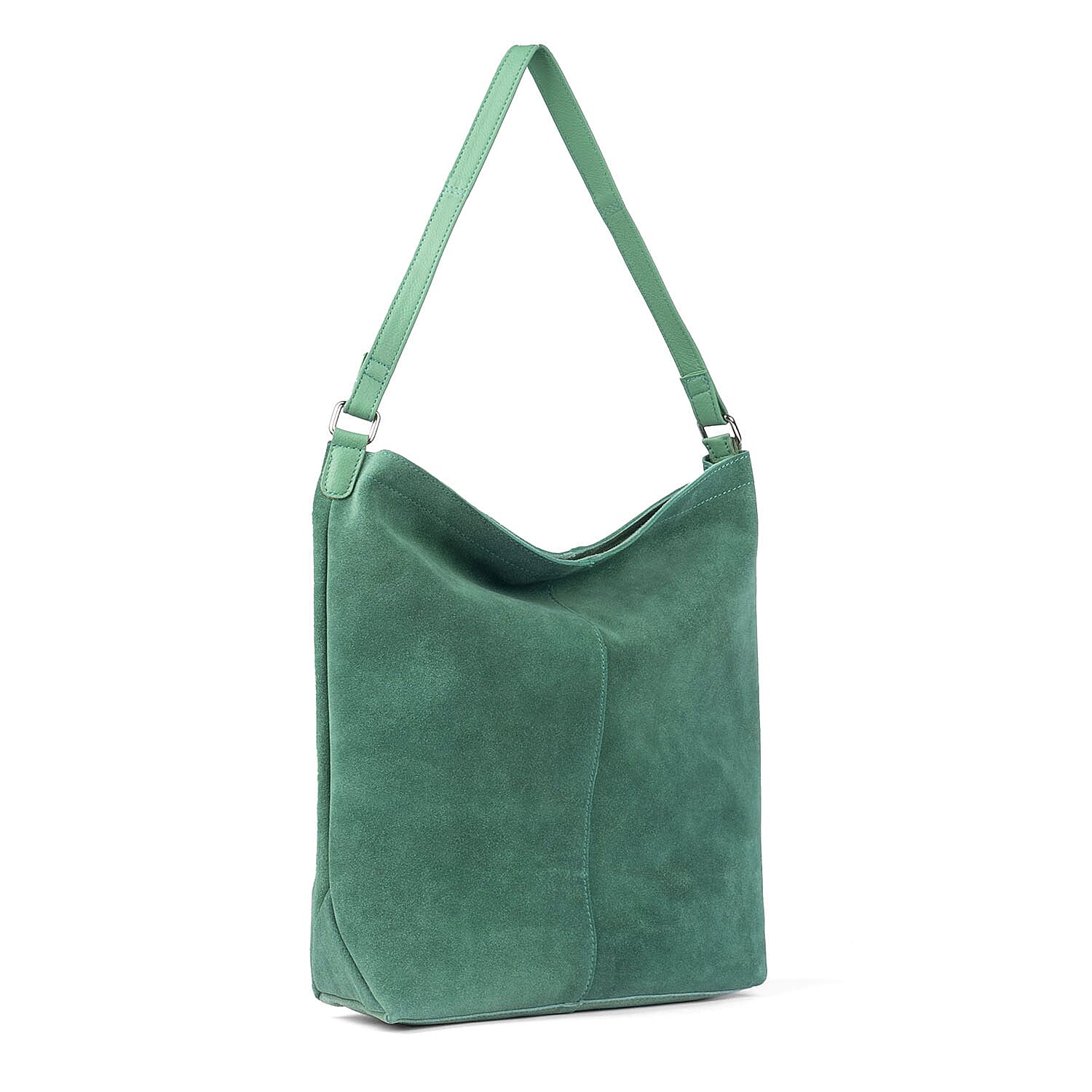 Tina Suede Slouchy Shoulder Bag - Green