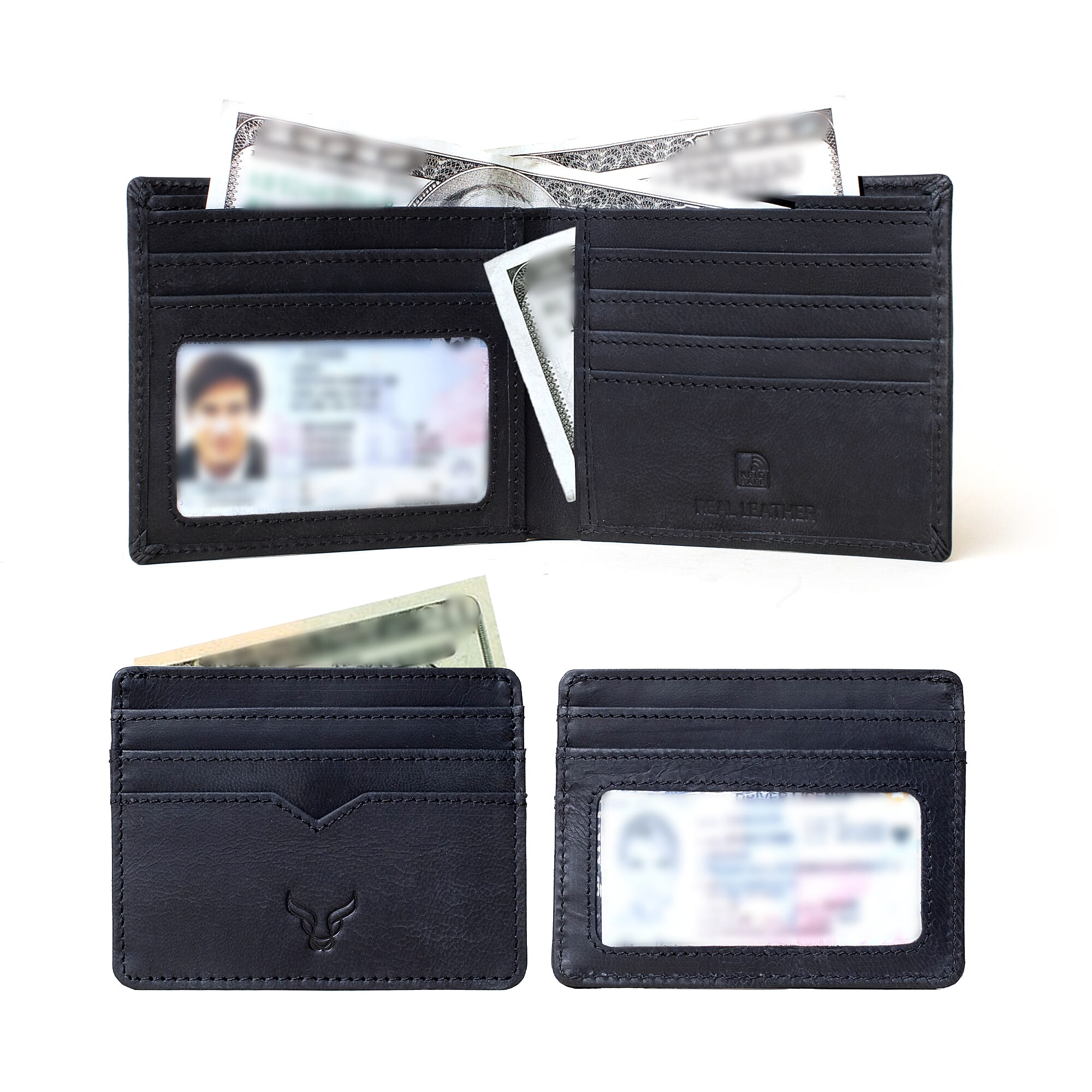 TJC Special Genuine Leather Wallet - Black