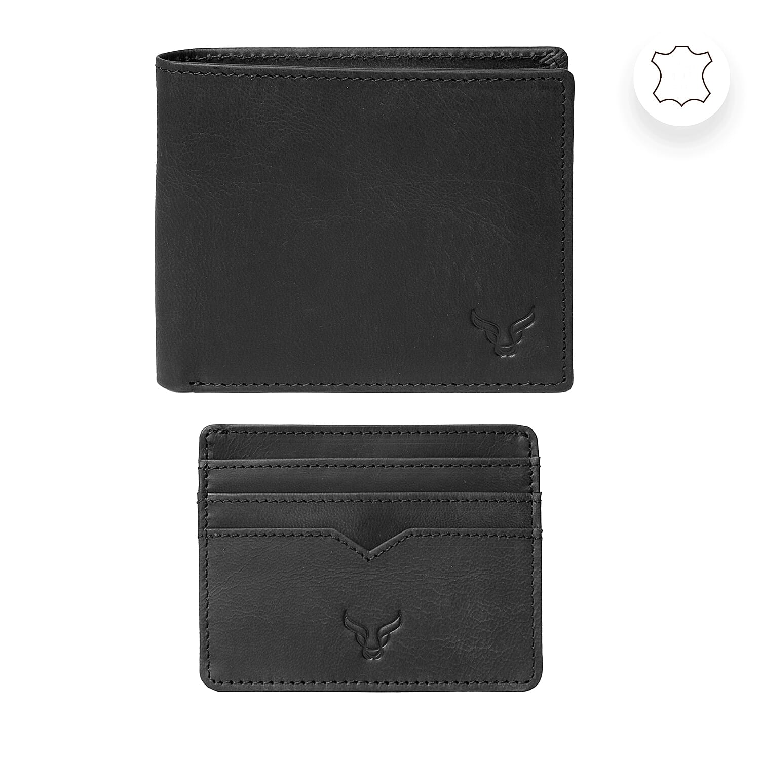 TJC Special Genuine Leather Wallet - Black