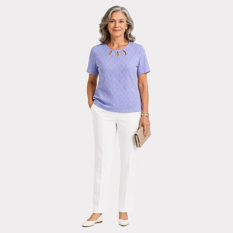 Pure And Natural Keyhole Top (Size 14-16) - Lavender
