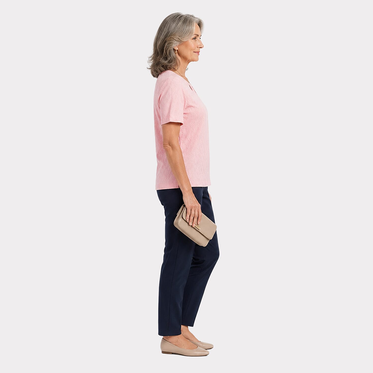 Pure And Natural Keyhole Top (Size 18-20) - Pink