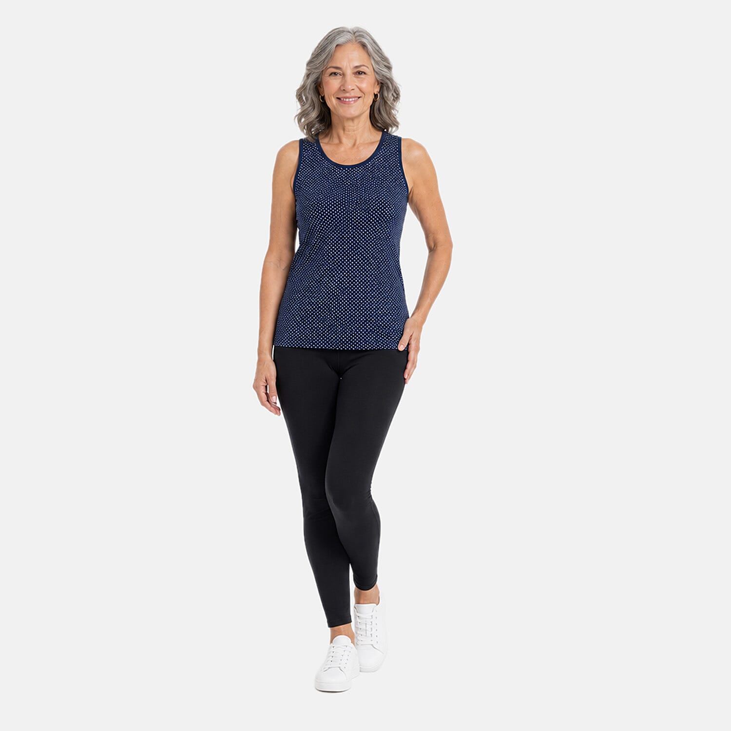 Beaumonde Vest Top (Size 18-20) - Navy & White