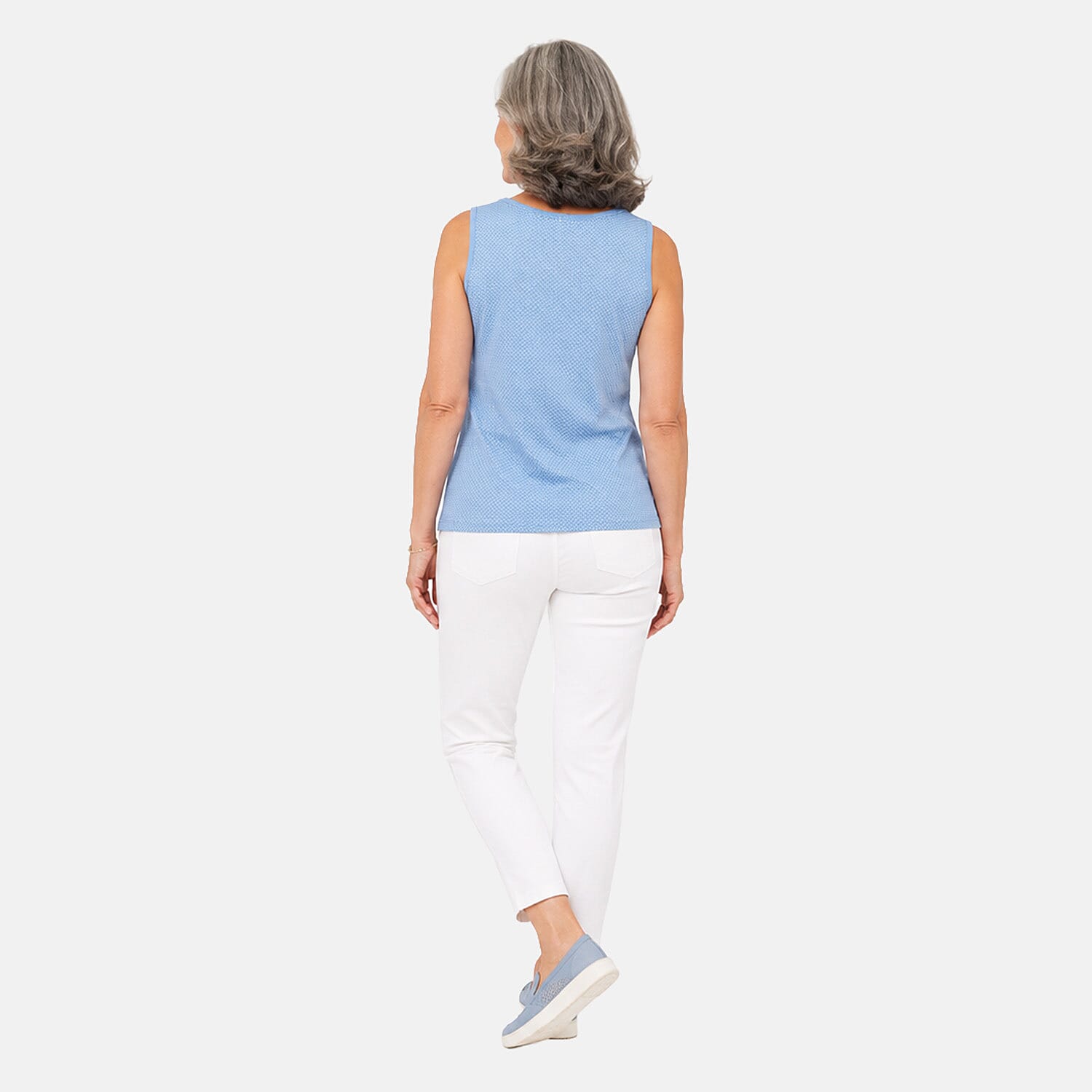 Beaumonde Vest Top (Size 22-24) - Blue & White