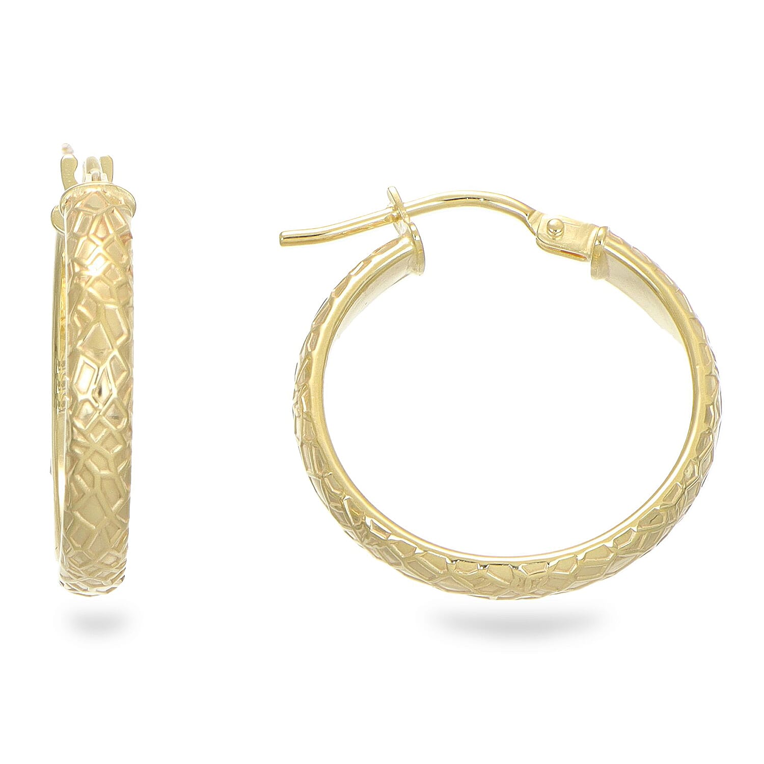 Maestro - 9K Yellow Gold Hoop Earring with Clasp
