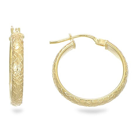 Maestro - 9K Yellow Gold Hoop Earring with Clasp