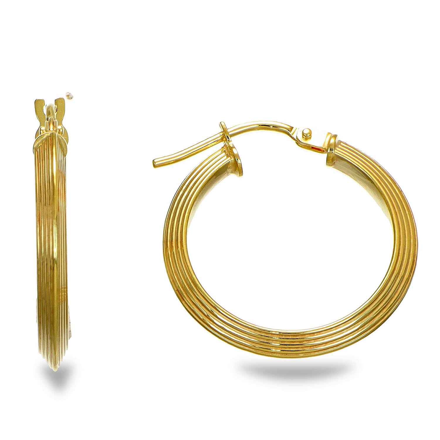 Maestro- 9K Yellow Gold Hoop Earring with Clasp