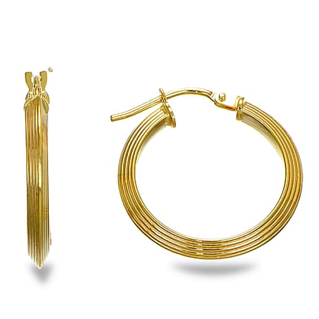 Maestro- 9K Yellow Gold Hoop Earring with Clasp
