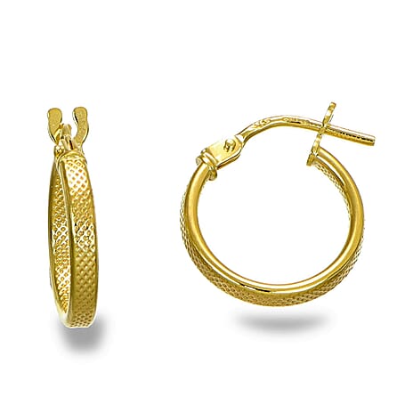 9K Yellow Gold Hoop Earring with Clasp