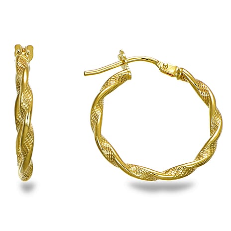 9K Yellow Gold Hoop Earring with Clasp