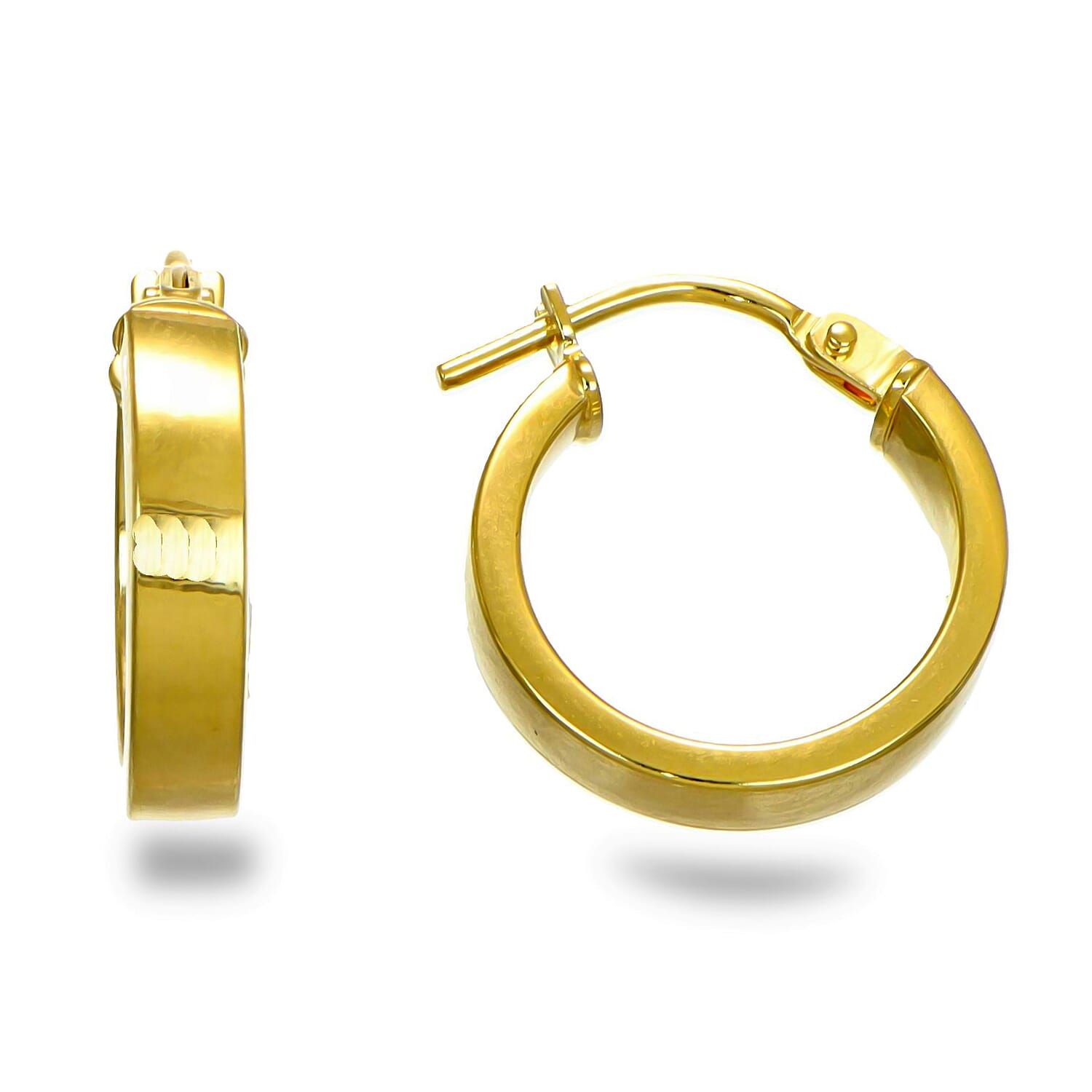 9K Yellow Gold Hoop Earring with Clasp
