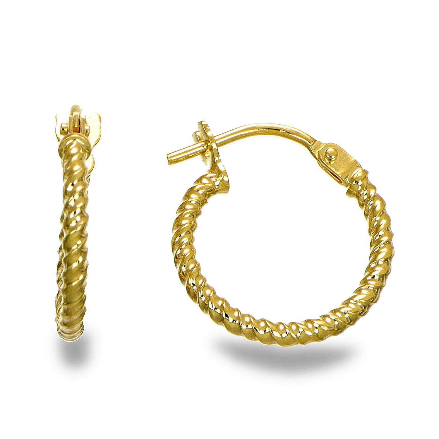 Maestro Collection - 9K Yellow Gold Hoop Earring with Clasp
