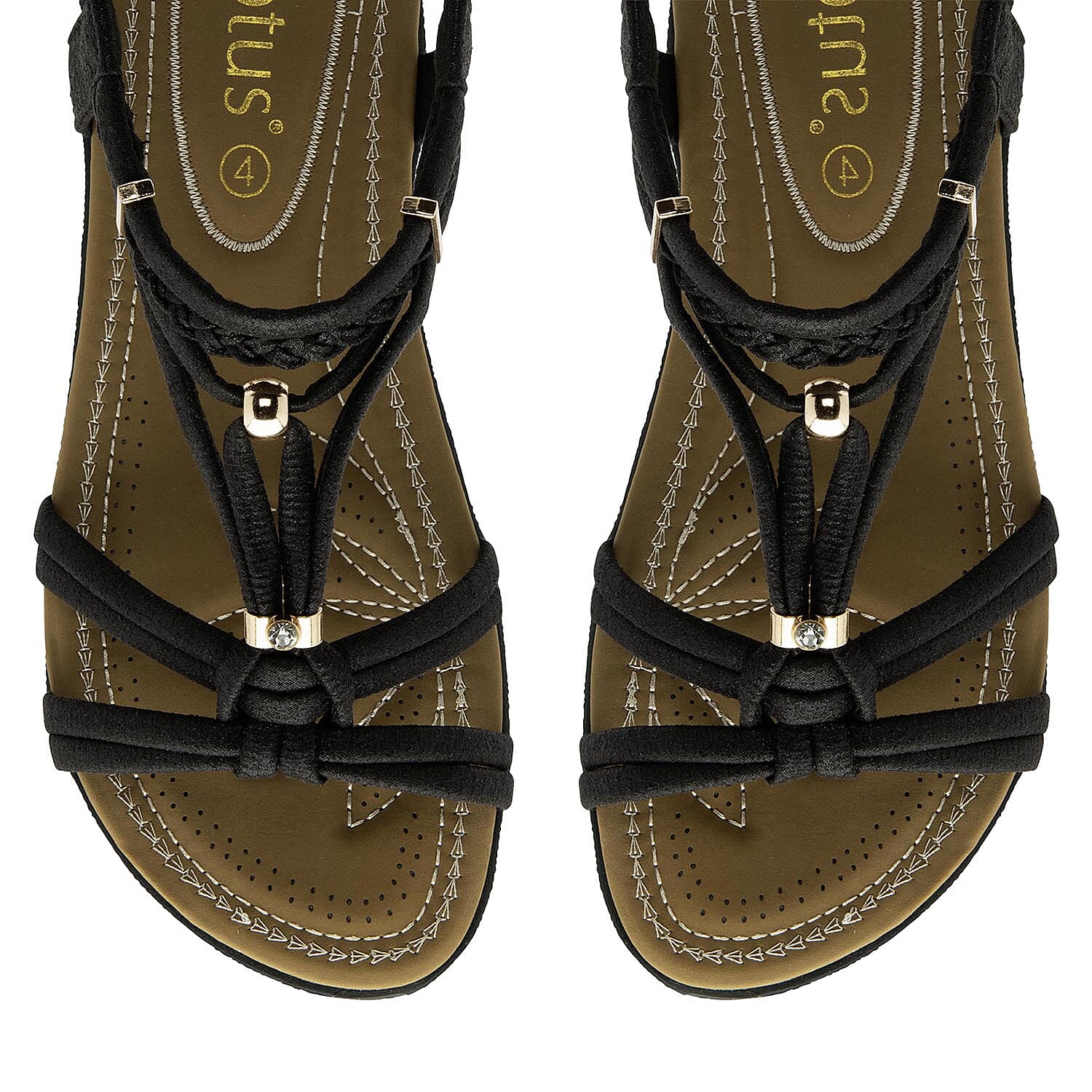 Lotus Ladies Sandal (Size - 5) - Black